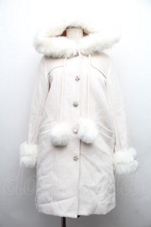 画像: Swankiss / ファー付きフードロングコート  オフ S-25-12-15-046-CA-CO-HR-ZS