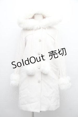 画像: Swankiss / ファー付きフードロングコート  オフ S-25-12-15-046-CA-CO-HR-ZS