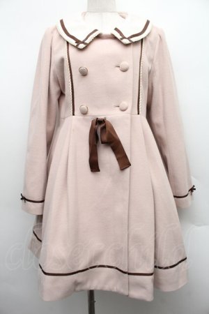 画像: Amavel / リボン付セーラーカラーコート  ベージュ S-25-12-15-047-CA-CO-HR-ZS