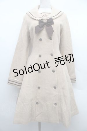 画像: Innocent World / セーラー刺繍コート  ベージュ S-25-12-15-049-IW-CO-HR-ZS