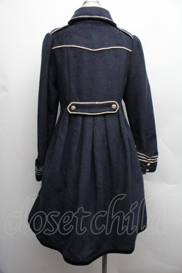 画像2: Amavel / ノスタルジアクロック刺繍ミリタリーロングコート  紺 S-25-12-15-051-CA-CO-HR-ZS (2)