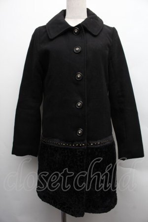 画像: axes femme POETIQUE / フロッキー切替コート  黒 S-25-12-15-052-AX-CO-HR-ZS