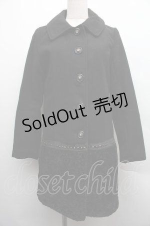 画像: axes femme POETIQUE / フロッキー切替コート  黒 S-25-12-15-052-AX-CO-HR-ZS