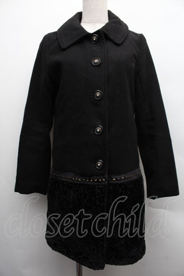 画像1: axes femme POETIQUE / フロッキー切替コート  黒 S-25-12-15-052-AX-CO-HR-ZS (1)