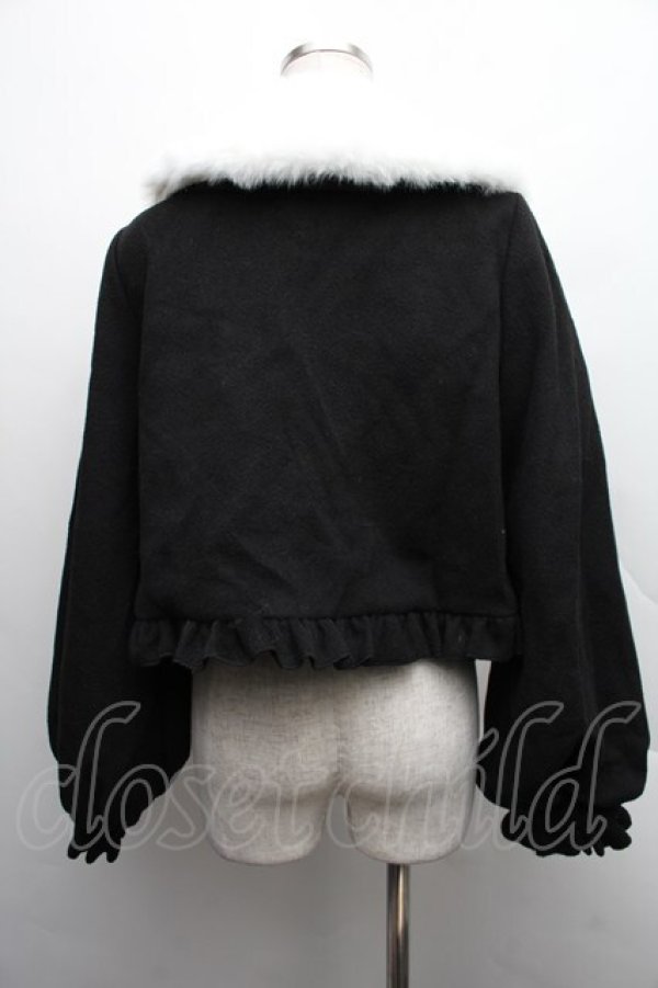 画像2: To Alice / ファー襟付きリボンコート  黒 S-25-12-15-053-LO-CO-HR-ZS (2)