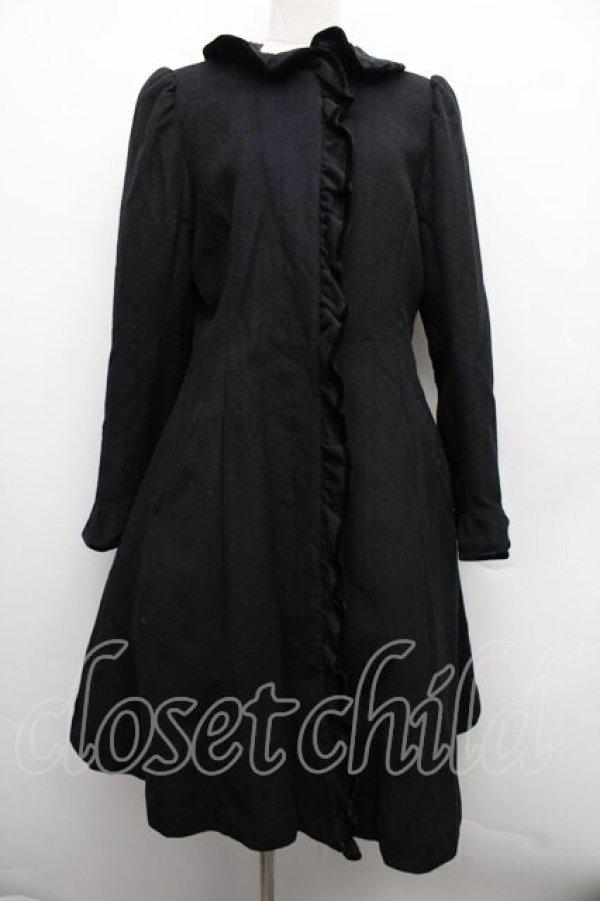 画像1: Moi-meme-Moitie / フリルコート  黒 S-25-12-15-055-MO-CO-HR-ZS (1)