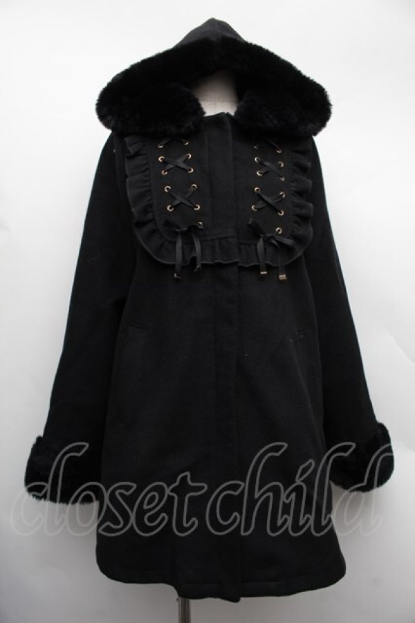 画像1: Rojita / スピンドルフーディーコート  黒 S-25-12-15-056-LO-CO-HR-ZS (1)