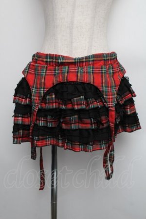 画像: Drug Honey / タータンチェックスカート  赤 S-25-12-15-059-PU-SK-AS-ZS