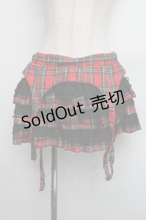 画像: Drug Honey / タータンチェックスカート  赤 S-25-12-15-059-PU-SK-AS-ZS