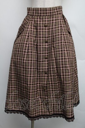 画像: axes femme / HOUSEofTARTANコラボ/タータンチェックスカート  ブラウン S-25-12-15-061-AX-SK-AS-ZS