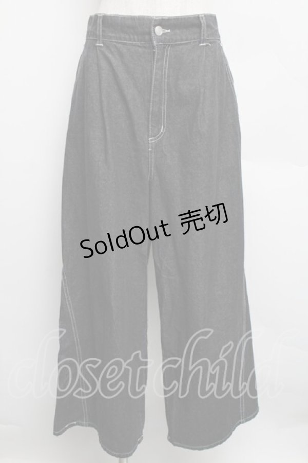 画像1: axes femme / バックリボンワイドデニムパンツ  ブラックデニム S-25-12-15-062-AX-PA-AS-ZS (1)