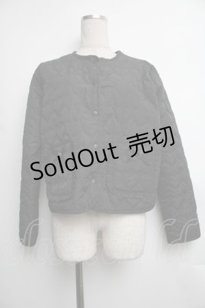 画像: m petit by misako / クロミタフタハートキルトジャケット  黒 S-25-12-15-063-LO-JA-HR-ZS