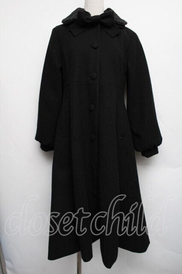 画像1: m petit by misako / AM*リボンコート  黒 S-25-12-15-064-LO-CO-HR-ZS (1)