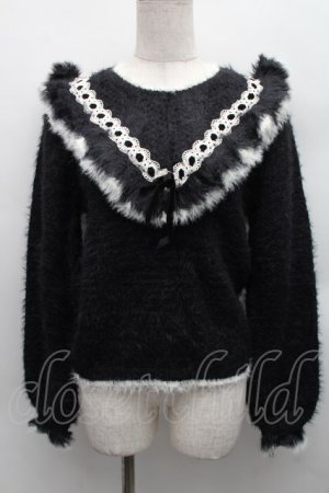 画像: axes femme kawaii / フェザーニットPO  黒 S-25-12-15-014-AX-TO-HR-ZS