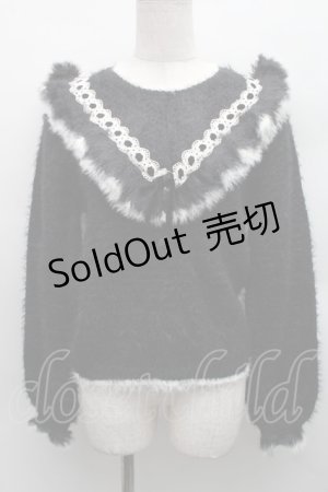 画像: axes femme kawaii / フェザーニットPO  黒 S-25-12-15-014-AX-TO-HR-ZS