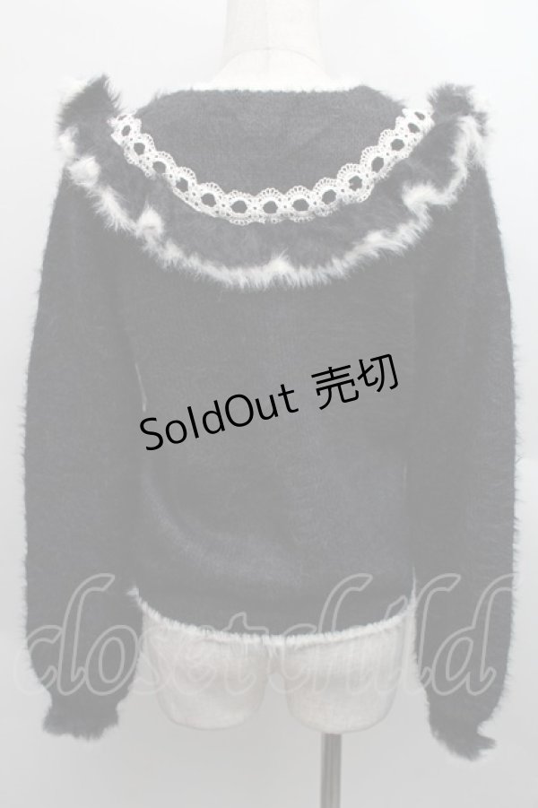 画像2: axes femme kawaii / フェザーニットPO  黒 S-25-12-15-014-AX-TO-HR-ZS (2)