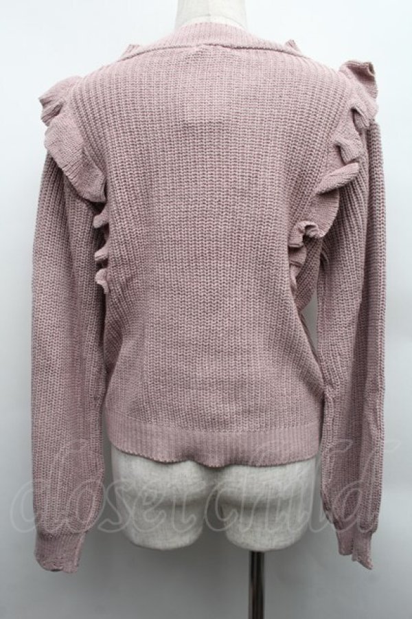 画像2: axes femme / 肩フリルニット  ピンク S-25-12-15-023-AX-TO-HR-ZS (2)