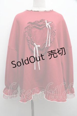 画像: axes femme / ホイップハートトレーナー  赤 S-25-12-15-024-AX-TS-AS-ZS