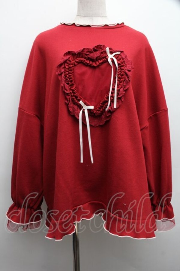 画像1: axes femme / ホイップハートトレーナー  赤 S-25-12-15-024-AX-TS-AS-ZS (1)