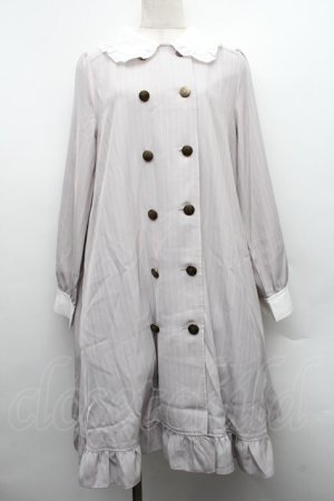 画像: axes femme POETIQUE / メッセージリボンワンピース  グレー S-25-12-15-031-AX-OP-HR-ZS