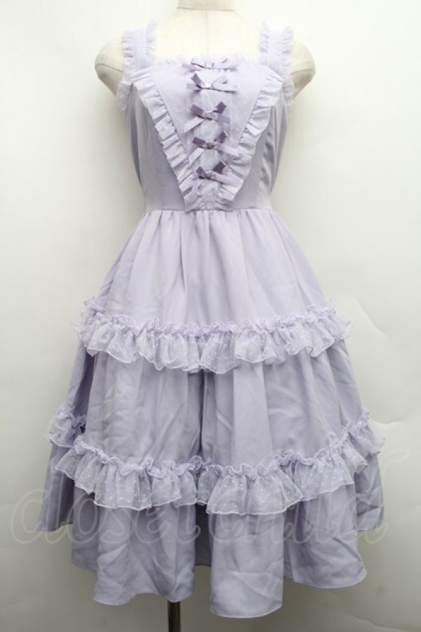 画像1: axes femme kawaii / プチリボンジャンパースカート M ラベンダー S-25-12-15-033-AX-OP-AS-ZS (1)