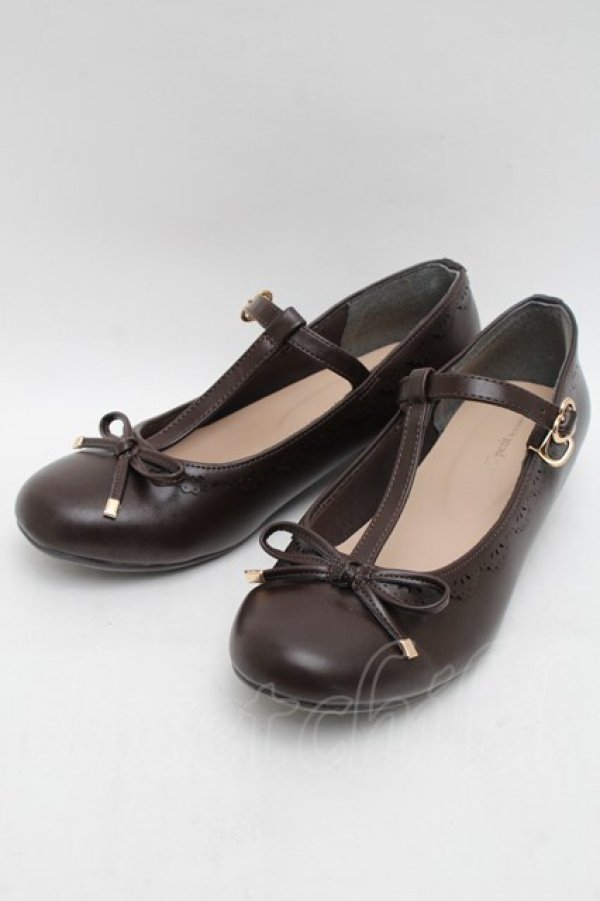 画像1: m petit by misako / AMNIリボンバレエ M ブラウン S-25-12-15-003-LO-SH-HR-ZS (1)