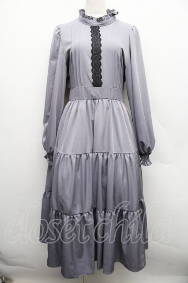 画像1: m petit by misako / AM＊レースティアードワンピース M ブルーグレー S-25-12-15-034-LO-OP-AS-ZS (1)