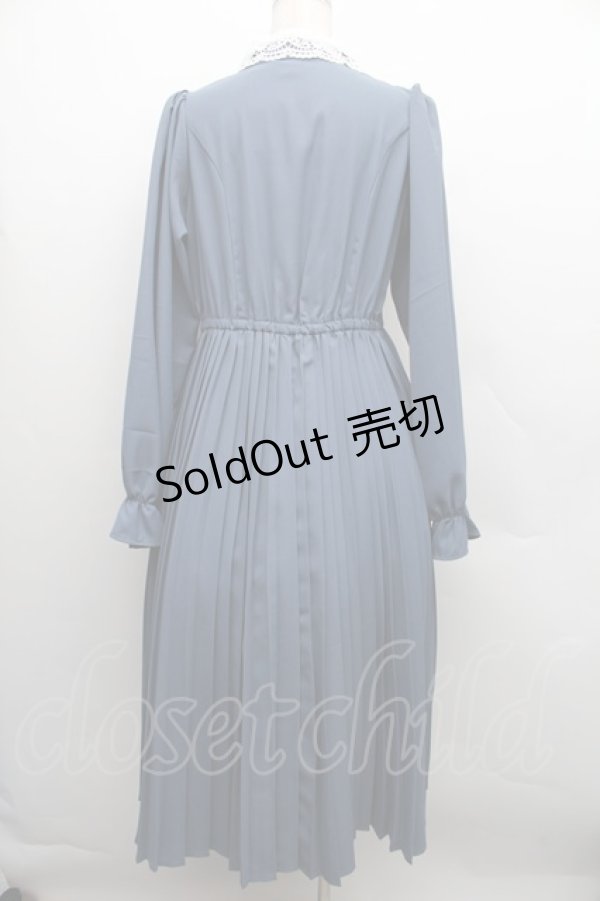 画像2: m petit by misako / AM*レースエリプリーツワンピース L 紺 S-25-12-15-035-LO-OP-AS-ZS (2)