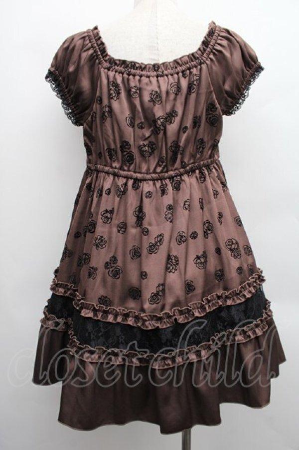 画像2: axes femme / フロッキーワンピース  ブラウン S-25-12-15-036-AX-OP-AS-ZS (2)