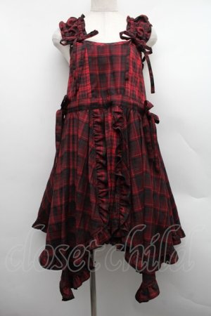 画像: Candy Stripper / FRILL CHECK MINI ワンピース  赤 S-25-12-15-039-PU-PA-AS-ZS