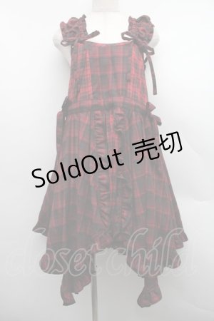 画像: Candy Stripper / FRILL CHECK MINI ワンピース  赤 S-25-12-15-039-PU-PA-AS-ZS