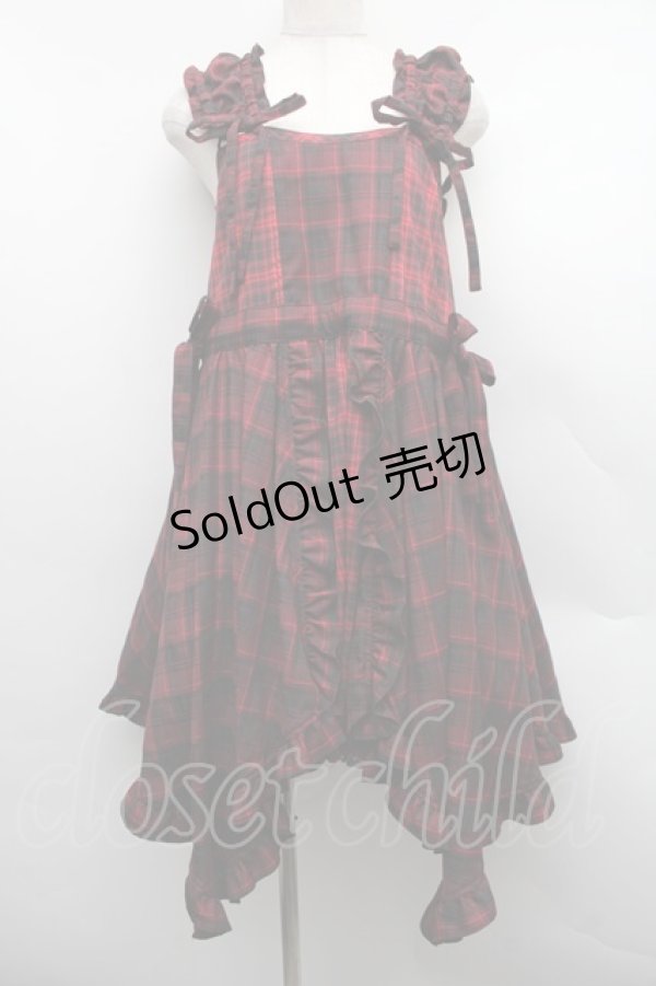 画像1: Candy Stripper / FRILL CHECK MINI ワンピース  赤 S-25-12-15-039-PU-PA-AS-ZS (1)