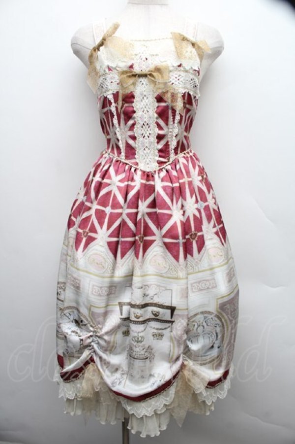 画像1: BABY,THE STARS SHINE BRIGHT / 天国の鍵〜祝福と出会う聖なる礼拝堂〜柄システィーナジャンパースカート  ボルドー S-25-12-15-041-BA-OP-AS-ZS (1)