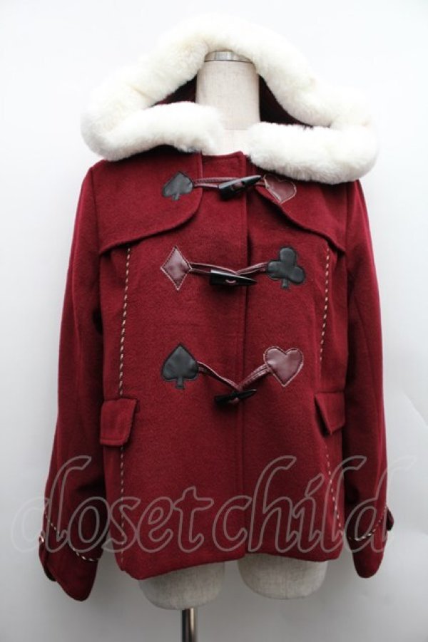 画像1: axes femme kawaii / ダッフルショートコート  ワイン S-25-12-15-042-AX-CO-AS-ZS (1)