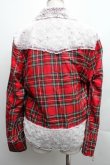 画像2: GOTH / ファー切替タータンチェックブルゾン  赤 S-25-12-15-043-GO-CO-HR-ZS (2)