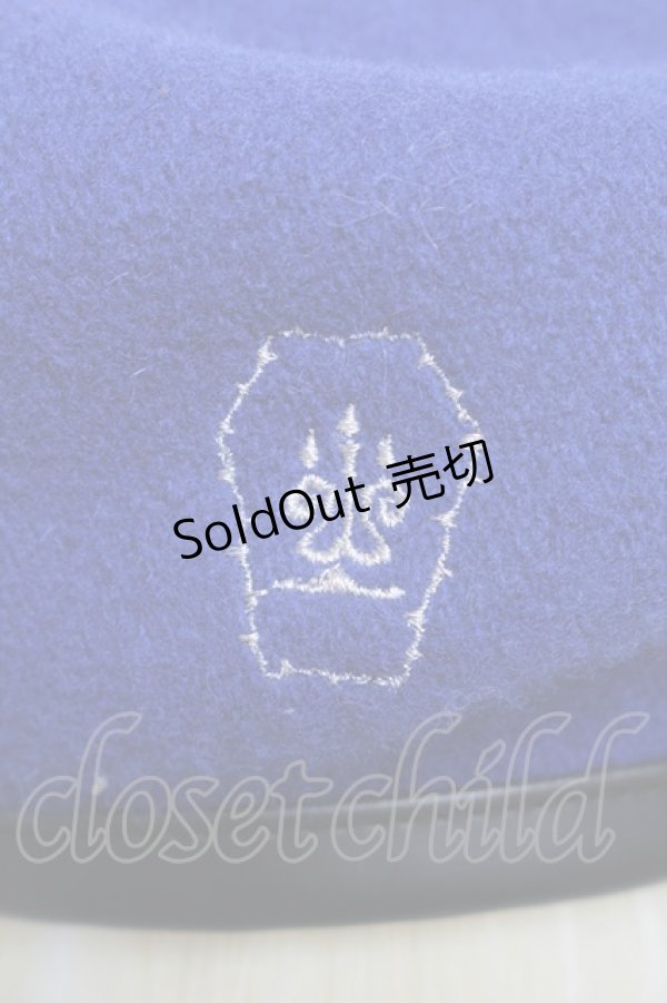 画像3: Moi-meme-Moitie / 棺ロゴ刺繍ベレー帽  青 S-25-12-16-004-MO-AC-AS-ZS (3)