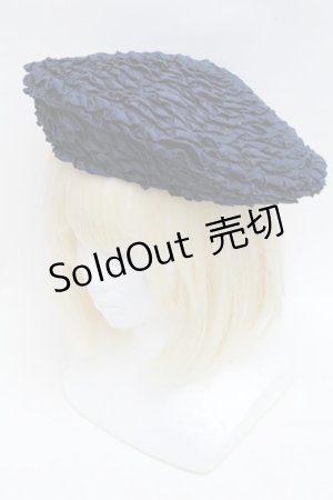 画像: PINK HOUSE / ローンフリルベレー帽  紺 S-25-12-16-005-LO-AC-AS-ZS