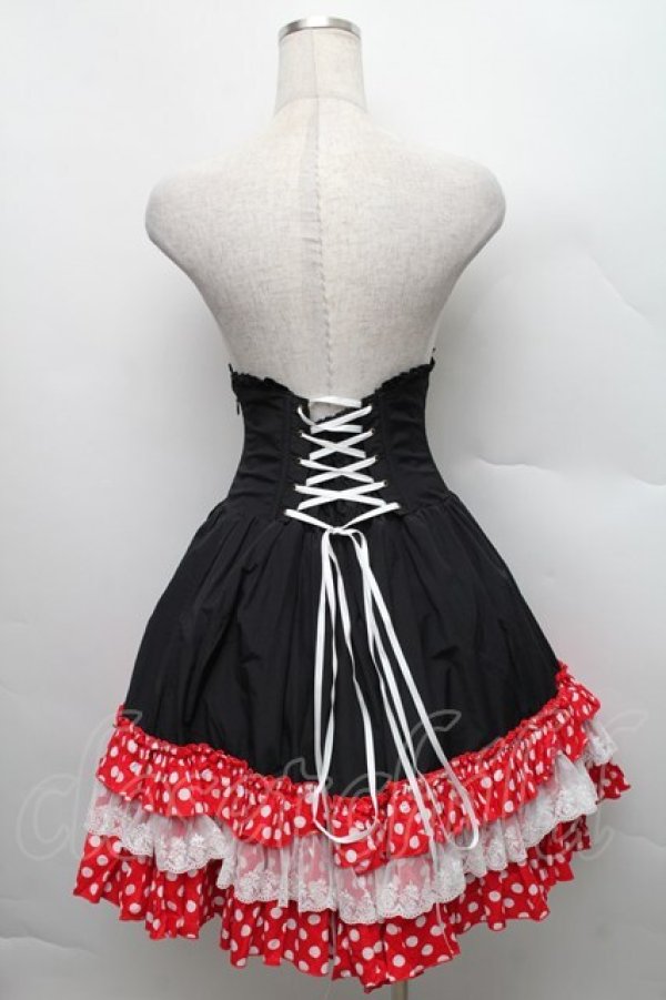 画像2: ATELIER PIERROT / コルセットスカート・ミニーマウス  黒ｘ赤 S-25-12-16-040-EL-SK-AS-ZT520 (2)