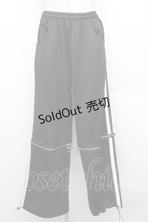 画像1: 【SALE】LISTEN FLAVOR / ジャージパンツ  黒ｘ白 S-25-12-16-047-PU-PA-AS-ZT520 (1)