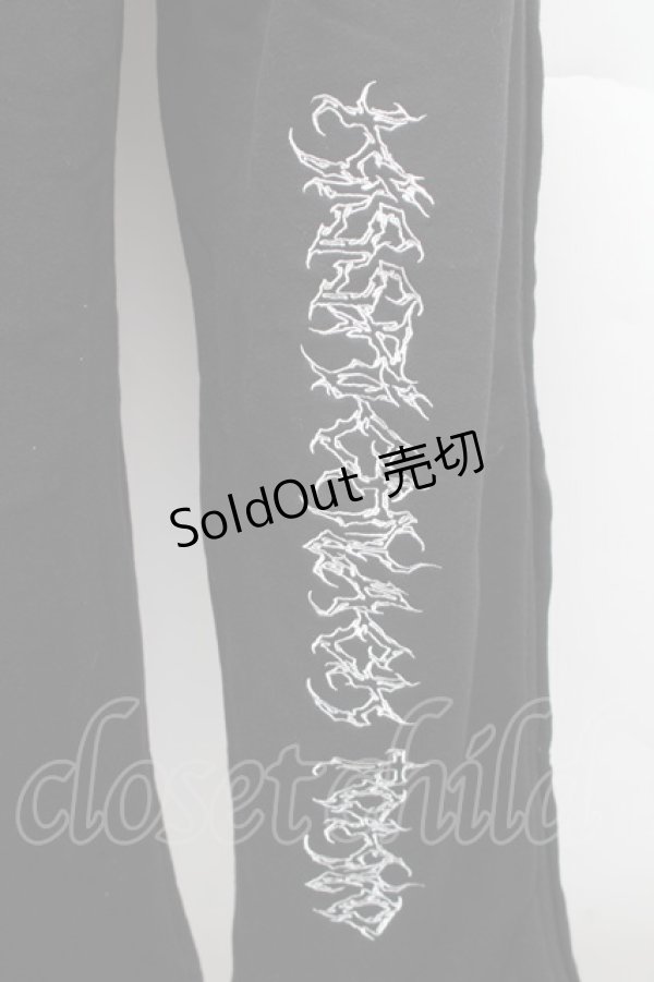 画像3: KRY CLOTHING / 刺繍サイドボタンスウェットパンツ  黒 S-25-12-16-048-EL-PA-HR-ZS (3)