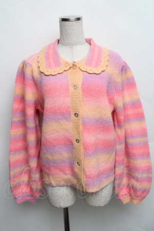 画像: Candy Stripper / FRILL COLLAR ニットカーディガン 2 ピンク S-25-12-16-011-PU-TS-HR-ZS