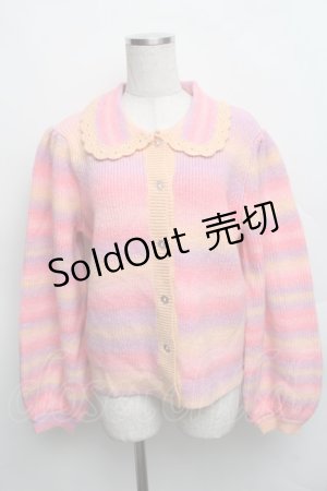画像: Candy Stripper / FRILL COLLAR ニットカーディガン 2 ピンク S-25-12-16-011-PU-TS-HR-ZT1220S