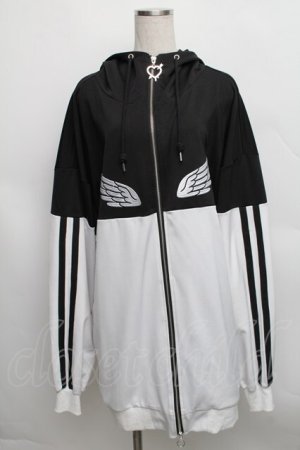 画像: LISTEN FLAVOR / ヘヴンリージャージパーカー  黒ｘ白 S-25-12-16-015-PU-TO-AS-ZS