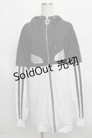 画像: LISTEN FLAVOR / ヘヴンリージャージパーカー  黒ｘ白 S-25-12-16-015-PU-TO-AS-ZS