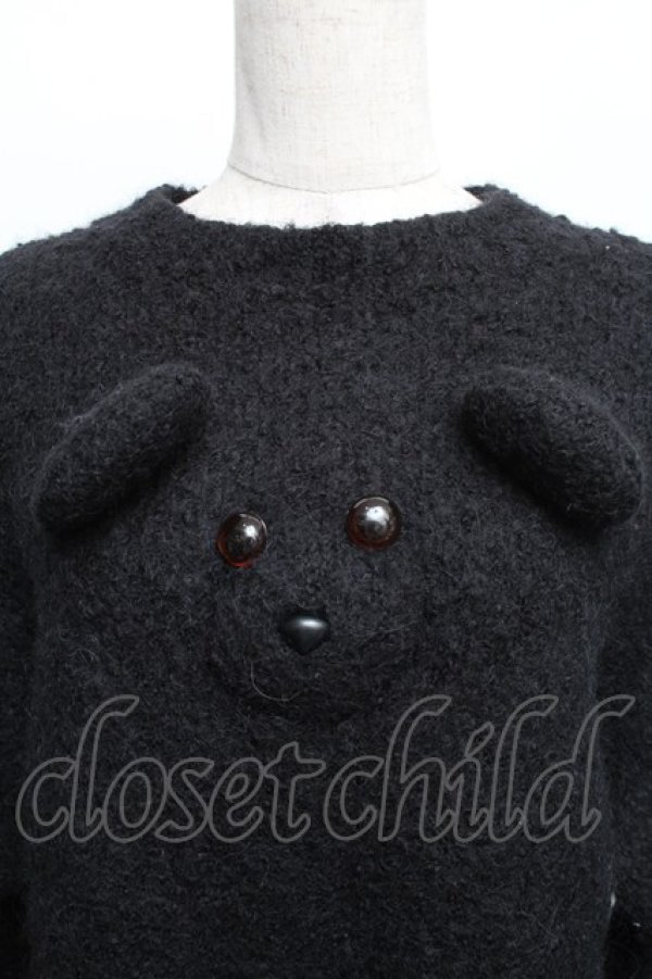 画像3: Candy Stripper / くまフェイスニット  黒 S-25-12-16-022-PU-TO-HR-ZT1220S (3)