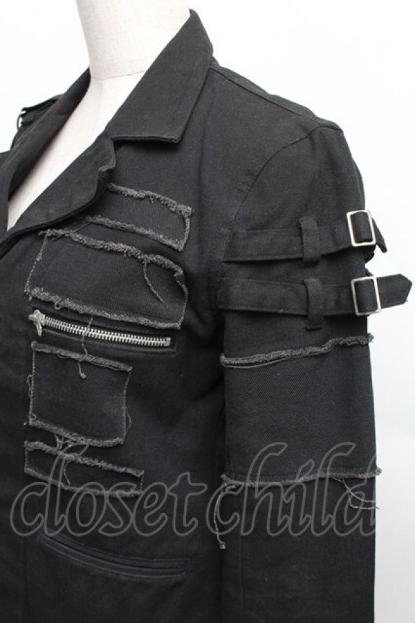 画像3: STIGMATA / パンクミリタリージャケット  黒 S-25-12-16-024-GO-JA-HR-ZS (3)