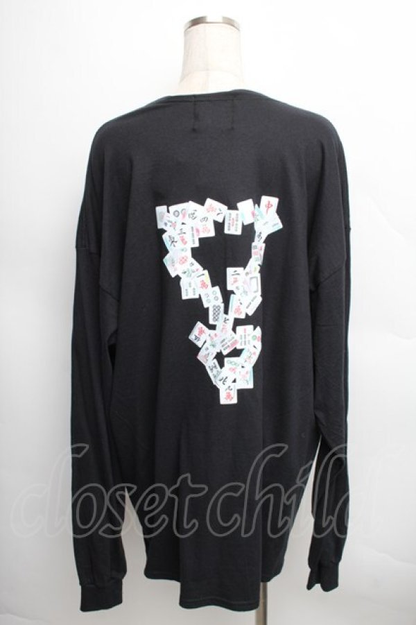 画像2: 【SALE】KINGLYMASK / ダブルトライアングル麻雀ビッグＴシャツ  黒 S-25-12-16-026-PU-TO-AS-ZT521 (2)