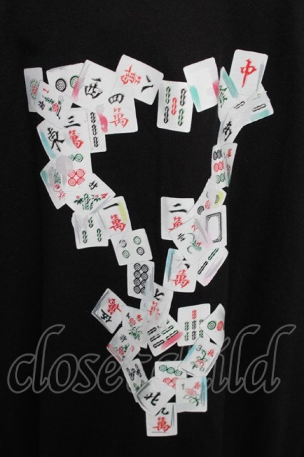 画像3: 【SALE】KINGLYMASK / ダブルトライアングル麻雀ビッグＴシャツ  黒 S-25-12-16-026-PU-TO-AS-ZT521 (3)