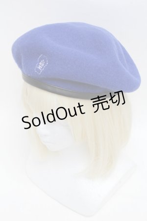 画像: Moi-meme-Moitie / 棺ロゴ刺繍ベレー帽  青 S-25-12-16-004-MO-AC-AS-ZS