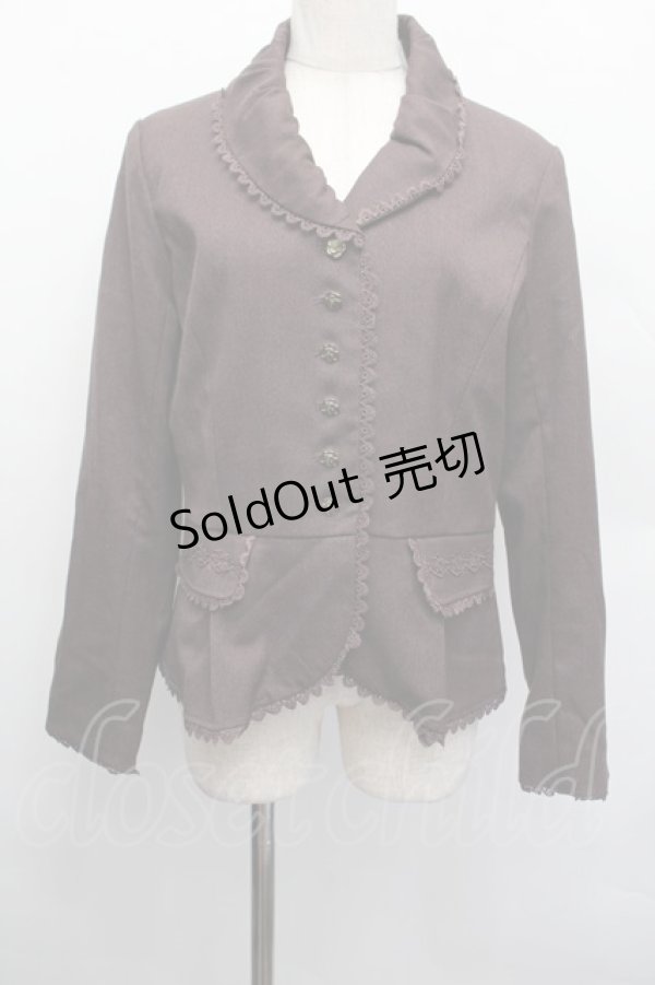 画像1: axes femme / 薔薇ボタンジャケット  ブラウン S-25-12-17-032-AX-JA-AS-ZS (1)